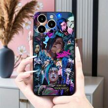 Funda de Teléfono Animada Jinx Diseñada para , con una Carcasa Suave de TPU Negra para Protección, Compatible con los Modelos de  11 a 16 Pro Max. - Mezcla de colores - Ver 2