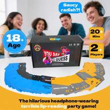 New Lip Reading Party Game - You SAY I : The Headphone Challenge Card Game For Adults, Popular On Platforms With 40,000 Funny Phrase Combos, Engaging Interaction, Game Party Cards, Perfect For 14+ Years Old (2+ Players)