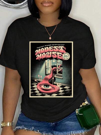 100% Cotton Modest Mouse 20th Anniversary Artwork T-Shirt Round Neck Short Sleeve Streetwear Breathable Homme Soft Unisex Fashion Shirts