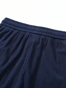 Men's Corduroy Straight Leg Pants, Casual Loose Fit Sweatpants For Spring And Autumn