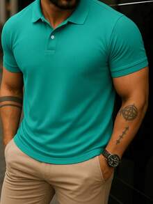 Men's Classic Pique Polo Shirt - Factory Price - verde menta - Ver 1