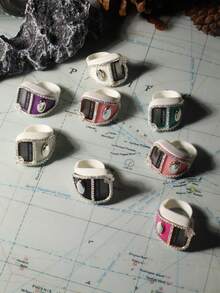 1 pieza/6 piezas/8 piezas/12 piezas Contador manual, Contador de anillo de dedo portátil mini, Contador de clic de pulgar para aprendizaje, deportes y otras actividades de conteo