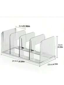 1pc Transparent Acrylic Desktop Bookshelf, Book Stand, Office/Student Document/Book Storage Rack