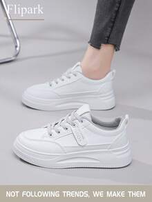 Flipark 1 Paio Di Scarpe Sportive Casual E Bianche, Versatili E Leggere, Adatte Per Gli Studenti Da Indossare All'Esterno., 1 Paio Di Scarpe Sportive Alla Moda E Casual Bianche, Leggere, Adatte Per Studenti, Di Taglia Piccola Adatte Per Donne Minute - Bianco - Visualizzare 4