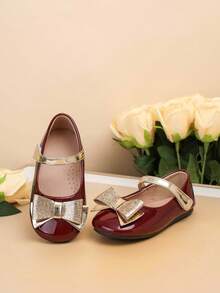 1双时尚新款婴儿平底鞋，春夏儿童平底鞋，女童蝴蝶结鞋，幼儿平底鞋