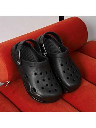 2025镂空套脚凉鞋，女士夏季户外沙滩轻便无后跟拖鞋，男女通用闭趾EVA拖鞋