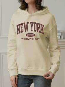 1pc Tween Girls Casual Printed Pullover Hooded Sweatshirt, Student Youth Winter Outfit Thick Thermal Lined Long Sleeve Top - Timeless Hoodie, Suitable For Everyday Wear