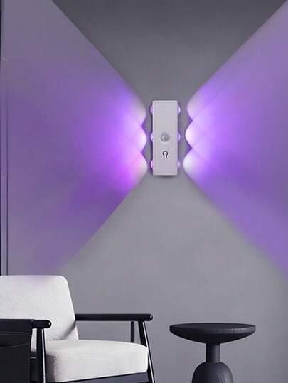 1pc LED Wand Verlichting Motion Sensor, Up Down Illumination, Multi Source Lamp, Slimme Sensor Night Light, Cabinet/Staircase/Corridor Available In RGB s, Kitchen, Bedroom, Balcony, Yard, Street, Garden, Porch, Room, Living Corridor, Staircase, Attic, Shop view 5