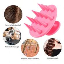 1Pcs Scalp Massager Devices Silicone Hair Scrubber Soft Long Bristles Head Shampoo Comb Brush - 1 cái màu xanh - Xem 4