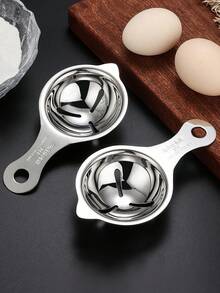 1pc Stainless Steel Egg Yolk Separator, Suitable For Restaurant Kitchen - Easy Egg Yolk Filtration And Separation Tool, Perfect Cooking And Baking Results - Silver - View 7