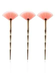 1/3/5/9pcs Soft Fan Brushes For Facial Care - Ideal For Exfoliating Face Masks And Basic Skincare - Includes Makeup Mask Application Brush And Moisturizer Tool,Foundation Brush,Concealer Brush,Blush Brush,Contour Brush,Blush Brush,Bronzer Brush,Powder Brush,Foundation Brush,Blush Brush - Gold - View 12