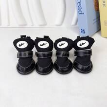 4pcs/Set Thick Warm Dog Boots With Soft Soles, Adjustable Hook And Loop, Suitable For Indoor/Outdoor Wear In Autumn/Winter For Small Dog Breeds Like Poodle, Bichon Frise, Pomeranian, Shih Tzu, Chihuahua - Multicolor - View 26