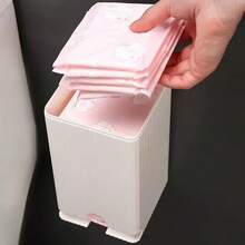 1个免钻孔壁挂式卫生巾收纳架 - 多功能收纳，可存放卫生纸/卫生巾/其他必需品，节省空间，适用于浴室/卧室，圣诞礼物 - 彩色 - 查看 8