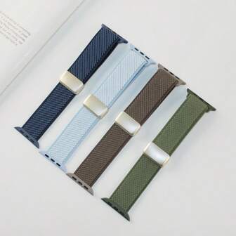 1 pieza Correa con cierre magnético de doble color en ángulo, compatible con Apple Smart Watch, disponible en múltiples colores