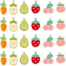 CRAFTYMELODY Resin Fruit Charms Cute Fruit Pendant Colorful Dangle Charms For Earrings Necklace Jewelry Making - ColorA - 查看 1