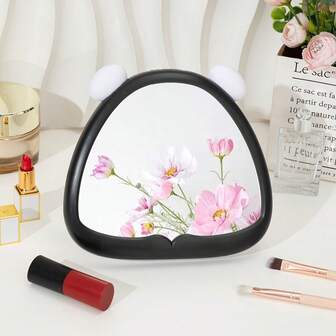Black Panda Desk Makeup Mirror, Ins Style Dorm Room Cartoon Vanity Mirror, Cute New Design Mirror For Women
