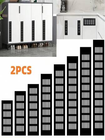 2pcs Ventilation Panel Exhaust Meter Gas Outlet Cabinet Door Breathable Mesh Aluminum Alloy Breathable Hole Decorative Cover Cabinet Cooling Grille Door