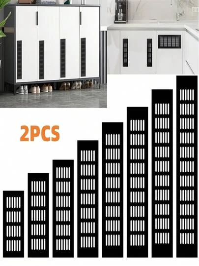 2pcs Ventilation Panel Exhaust Meter Gas Outlet Cabinet Door Breathable Mesh Aluminum Alloy Breathable Hole Decorative Cover Cabinet Cooling Grille Door