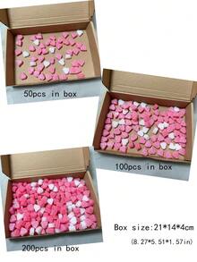 50/100/200pcs Heart-Shaped Filler, Mixed Color Gift Box Decor Accessories For Valentine's Day, Mother's Day, Thanksgiving, Christmas, Birthday, Gift Wrapping, Theme Party, Table Decor, Love DIY Craft - Multicolor - View 7