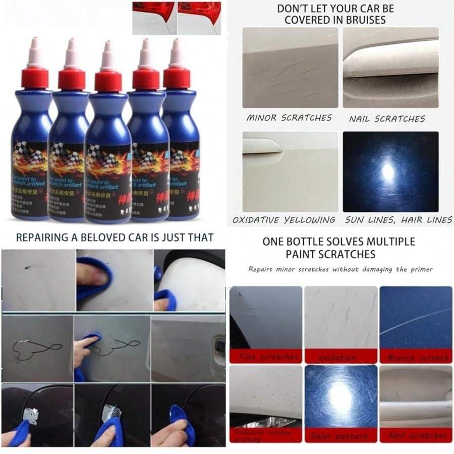 Scratch Repair Wax for Car, Professional Car Paint Scratch Repair Agent, Car Scratch Repair Polishing Wax, Car Resurfacing Polisher Scratch Repair Paste Vehicle Paint Care ()(5PCS) - Multicolor - Ver 1