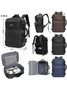 Multifunctional Travel Backpack, Waterproof, With Different Compartments, For School Or Travel - Black - View 9
