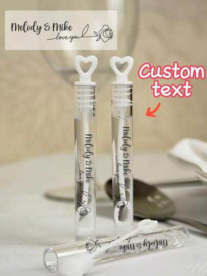 45 pegatinas personalizadas para tubos de burbujas de boda, diseño con nombre personalizado, etiquetas de burbujas con lámina dorada transparente, que combinan perfectamente con el tema de tu boda, pegatinas para tubos de burbujas de boda, regalos personalizados, regalos de Navidad personalizados, adornos personalizados, Navidad, pegatinas personalizadas