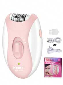 Kemei KM-189B Electric Shaver Women's Hair Remover USB Rechargeable Trimmer Suitable For Underarms, Legs, And Bikini Hair Removal Portable Travel Hair Removal Device Women's Gift(Pink) - Multicolor - View 2