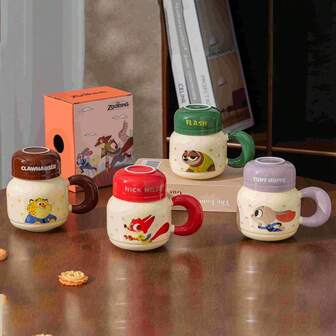 Taza de agua con tapa de gran capacidad, taza de cerámica para beber en la oficina y el hogar, Judy Nick