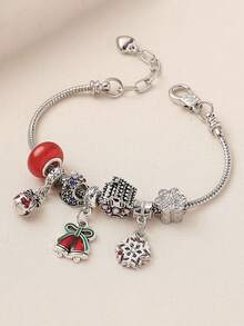 1件圣诞铃铛、圣诞树、雪屋、镂空雪花串珠手链，圣诞礼物 - 均碼 - 查看 5