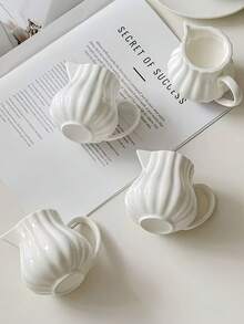 1 件 200 毫升/6.7 盎司陶瓷微波炉适用小型牛奶壶、牛奶肉汁碗、咖啡滴滤杯圣诞礼物、学校用品