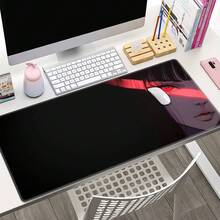 1 件装暗黑系动漫老婆桌垫 | 3 种尺寸可选，大号游戏鼠标垫，黑红配色，游戏办公鼠标垫，桌面配件，电脑配件，防滑底座，缝边键盘鼠标垫，电脑长桌垫，适用于游戏和办公 - 彩色 - 查看 12