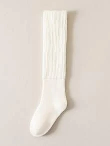 3 Pairs Women's Solid Color Socks, Casual & Versatile, Thick & Warm For Autumn/Winter, Over The Calf School Style, Cozy Socks - Multicolor - View 13