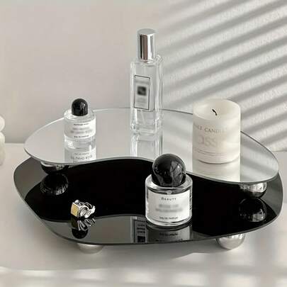 1 khay gương acrylic bất đối xứng, phụ kiện trang trí nhà cửa, đạo cụ chụp ảnh