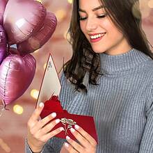 1pc 3D Romantic Rose Greeting Card, Creative Wedding Invitation, Valentine's Day Card - Single Piece - View 4