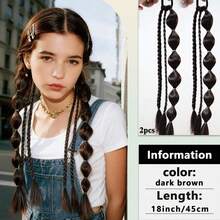 1/2 Packs 18" Lantern Bubble Braid Ponytail - Heat Resistant Synthetic Hair Extensions With Elastic Bands For Women, Christmas Party & Festival Hairstyle (Easy No-Braid Style) - Multicolor - View 17