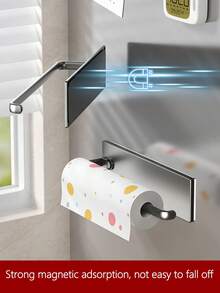 1/2pcs Magnetic Paper Towel Holder, Wall-Mounted Paper Towel Rack, Cling Film Rack, Kitchen Spice Rack, Fridge Side Storage Rack, Towel Bar, Suitable For Kitchen Storage Of Paper Towels, Seasonings, Kitchen Accessories Kitchen Items Kitchen Accessories Kitchen Tools