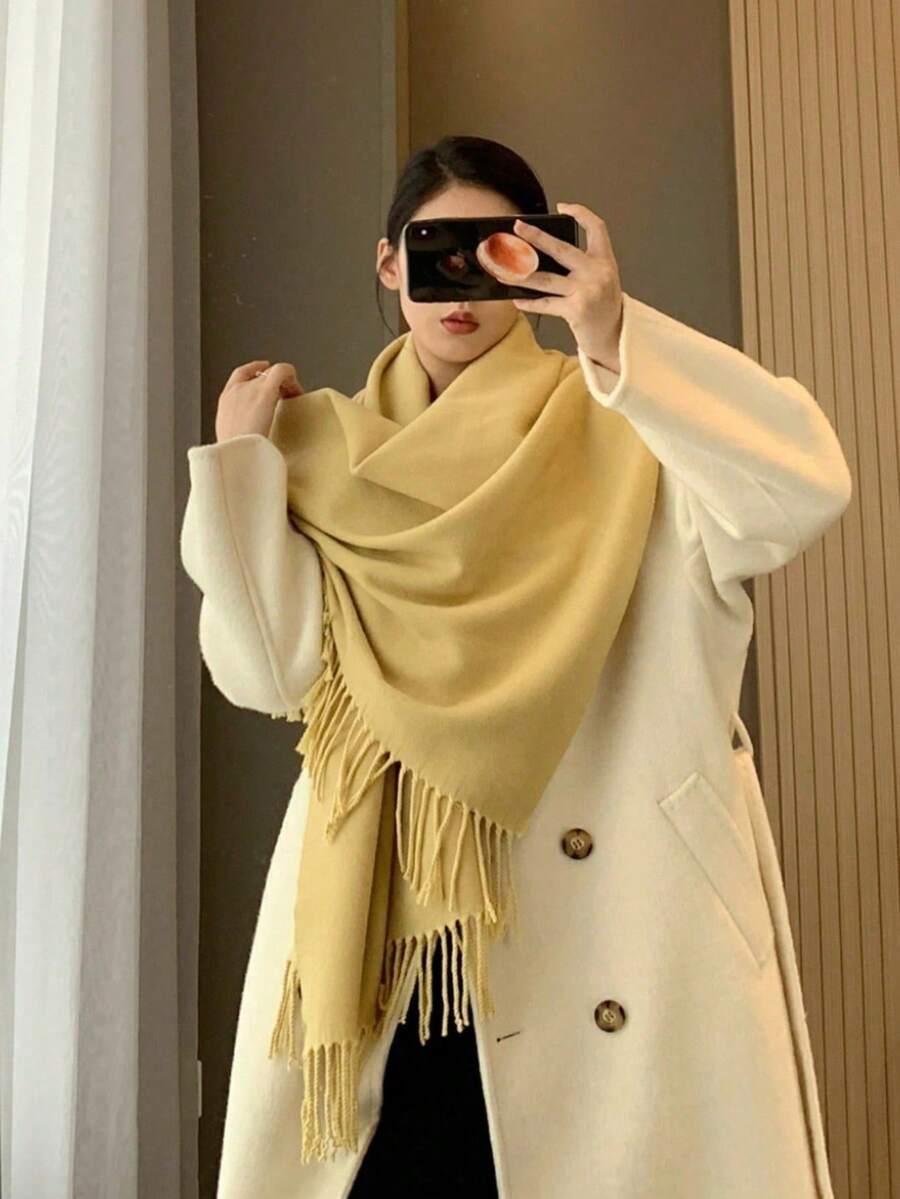 Echarpe Cachecol Manta Pashmina Lenço Xale Longo Grosso 280g