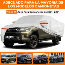 Cubierta para Auto,Funda de Coche Exterior para Camionetas, Funda para Coche con Cremallera Antiarañazos, Lona para Auto Impermeable, Antipolvo,Antilluvia y Antiuv, Protege tu Coche de Arañazos - Plata - Ver 7