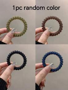 100个/包 女士高弹螺旋发圈 - 无痕、不伤发,采用耐用塑料制成,适合日常扎马尾辫 - 彩色 - 查看 10