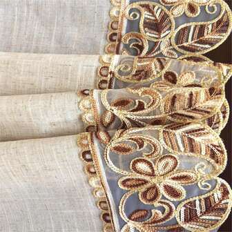 1PC Elegant Rustic Polyester Table Runner With Delicate 3D Floral Lace Embroidery And Delicate Edges - Beige Polyester Rectangular Table Runner For Home Decor, Kitchen, Dining Room, Indoor/Outdoor Celebrations, Picnics, Parties & Weddings, Outdoor Tablecloths, Delicate Embroidery, Decorative Fabrics, Fitted Tablecloths