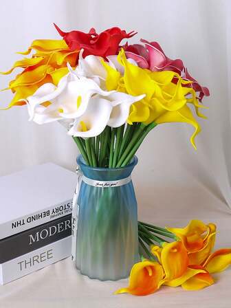 1pc Artificial Calla Lily, Single Stem Mini Fake Flower, Wedding Home Decor Artificial Plant