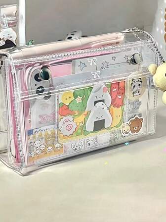 1pc 4-Layer Transparent Pencil Case, Simple Large Capacity Storage Box, Desktop Storage Pencil Case, Transparent Style Can Quickly Find The Tools You Need, Back To School, School Supplies, Per,