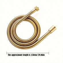 150cm/59-Inch Gold & White Shower Hose, Stainless Steel Braided Shower Hose, Universal Connector, Explosion-Proof And Rust-Proof Shower Hose