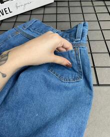 Wide Leg Jeans With Bow Design For Girls (Teenagers) - Medium Wash - View 6