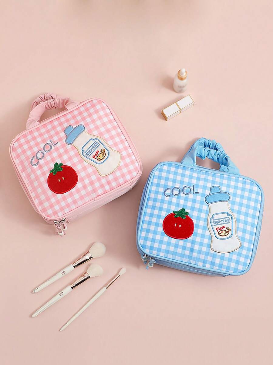 Bolsa de cosméticos linda, bolsa de almacenamiento de gran capacidad, bolsa de tocador de viaje plegable de alta calidad para cosméticos,Vuelta al colegio - Multicolor - Ver 1