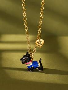 1pc Fashionable & Delicate Enamel Black Schnauzer Dog Pendant Necklace, Suitable For Women, Sweet & Elegant For Party Jewelry, Christmas & Halloween Gift - Schnauzer Puppy Pendant Necklace - View 7