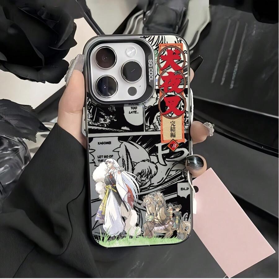Funda para Teléfono Anime I-Compatible con Modelos de 17, 16E, 16, 15, 14, 13, 12, 11, Pro,,, X, XR, XSMAX, 8, Plus, con Protección Mate y Anti-Caída, Carcasa para Teléfono, Cubierta para Teléfono - Negro - Ver 1