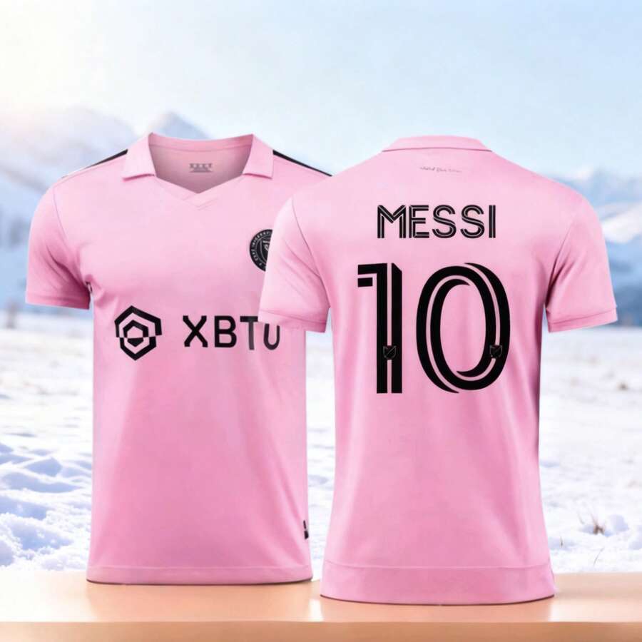 2324 Miami NO.10 ME SSI Short-Sleeved Soccer Jersey - 西瓜粉 - 查看 1