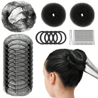 3pcs Women Hair Accessories - Donut Hair Bun Maker, 20pcs U-Shaped Hair Clips, Easy Bun & Messy Bun Maker, Suitable For Parties, Dates, Weddings, Yoga, Running, Dancing ,Hair Styling Kit