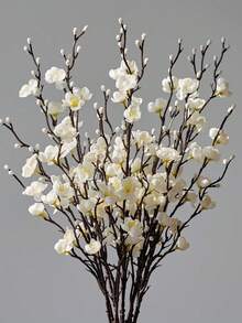 1/5/10支仿真白梅花，假花束，长茎塑料梅花，适用于厨房、办公室、酒店、家居装饰、花环、插花、房间装饰、花瓶插花、婚礼装饰、仿真植物、户外庆典花束配件、花园装饰、生日毕业礼物、情人节 - 彩色 - 查看 2